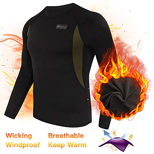Image of romision Thermal Underwear for Men Stretch Fit, Fleece Base Layer Top & Bottom Set, Insulated Long Johns for Cold Weather Hunting