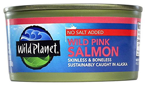 Wild Planet Alaska Pink Salmon No Salt, 6 Ounce, Pack of 6