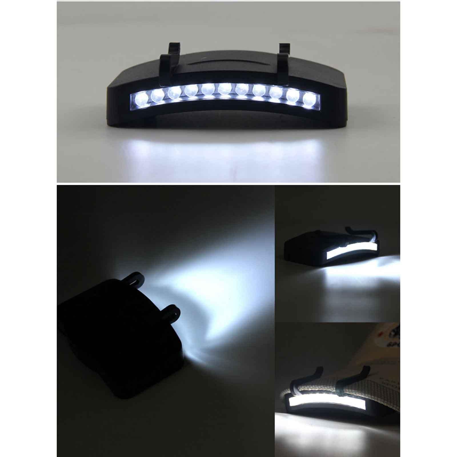 Clip de Luz para Gorra Linterna LED Frontal de Visera Lámpara de Cabeza Linterna de Sombrero Ligera Y de para Trabajos Nocturnos PE