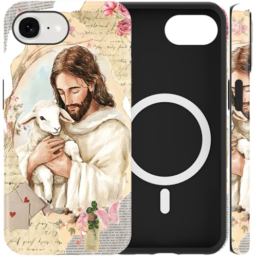 Cadeau chrétien coque iPhone 16E MagSafe verset biblique rigide