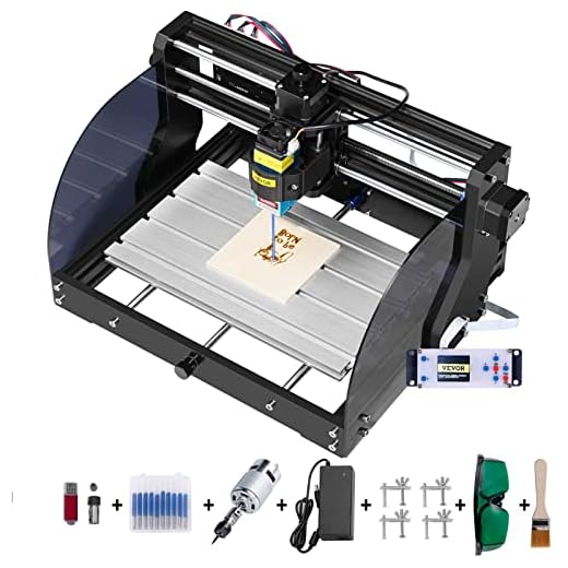 VEVOR CNC 3018 Pro Max CNC Router 2,5W Láser, 3 Ejes, Control GRBL, Máquina de Grabado Láser 300×180×45 mm, Fresadoras para Madera para Tallado Fresado de Plástico, Acrílico, PVC, Madera