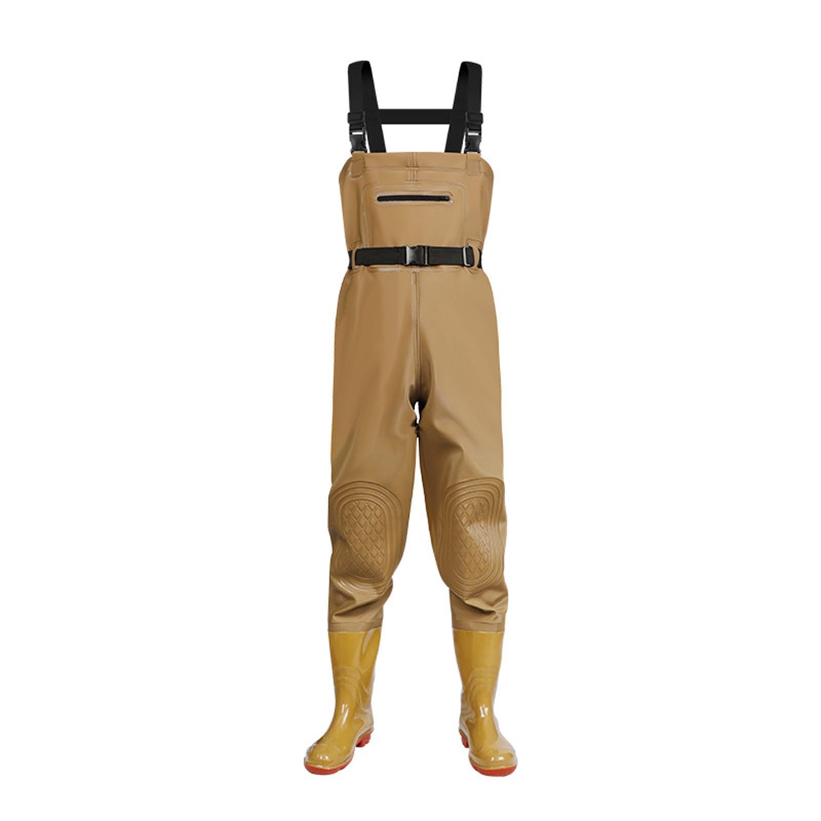 Pantalones de vadeo impermeables para hombre con botas - Pantalones largos de trabajo para hombre con bolsillos, pantalones de peto de color sólido, impermeable, mameluco ajustable para pesca, granjas