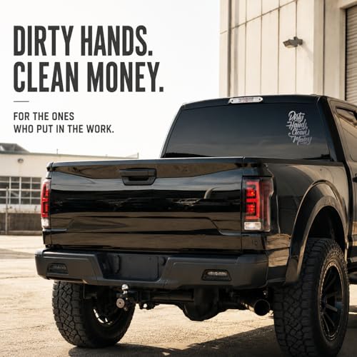 Image of GRITKULTURE Dirty-Hands-Clean-Money Decal Sticker for Vehicle Truck Bumper Cars Window Wall Mirror Decoration (Metallic Grey)