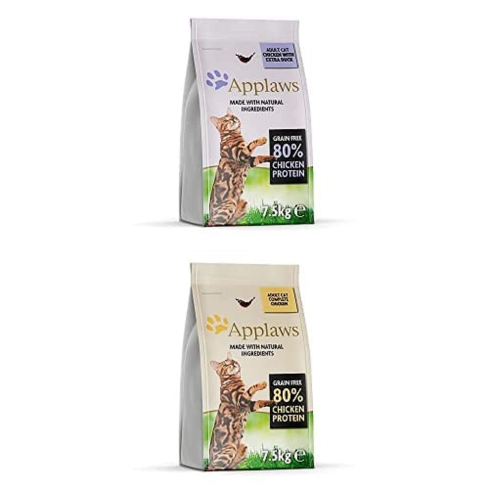 Applaws Katzentrockenfutter mit Hühnchen, 1er Pack (1 x 7.5 kg Packung) & Complete Dry Food, Adult Cat, Grain Free Chicken with Extra Duck, 7.5kg (Pack of 1)