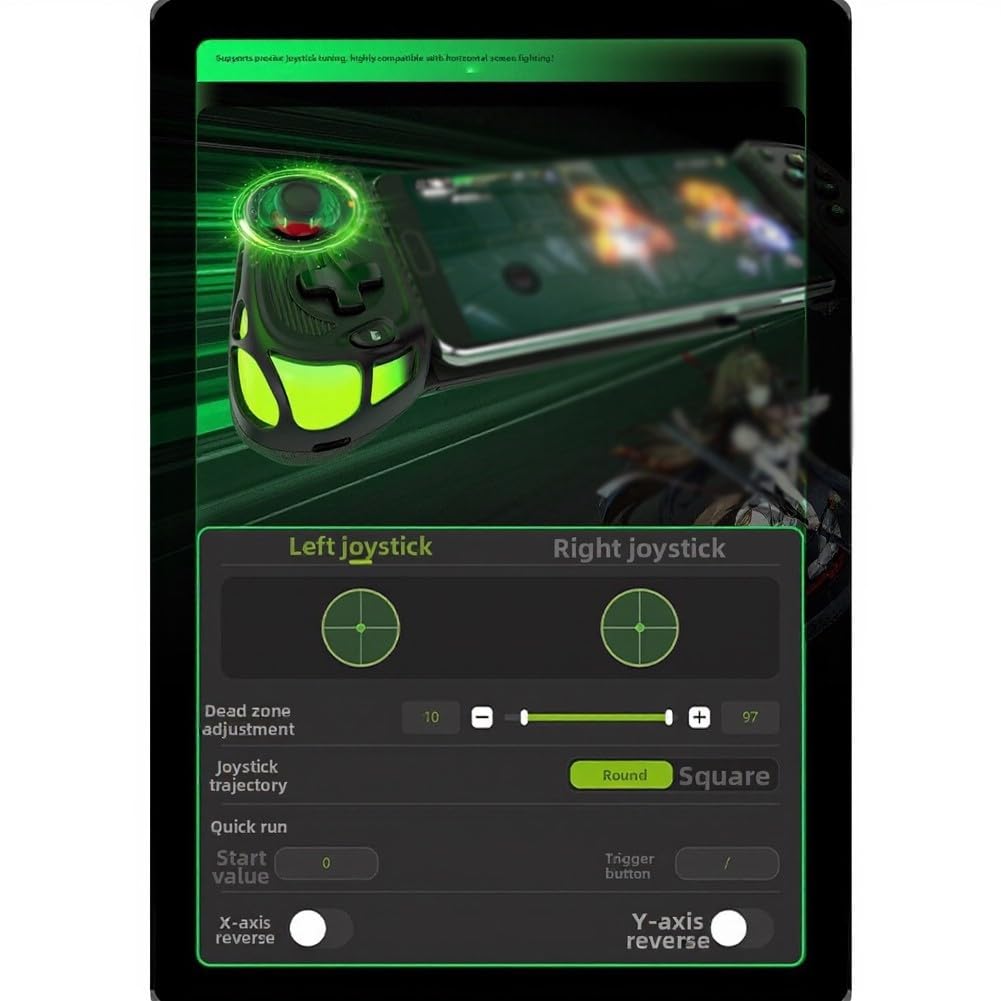 Hoppipola Controller di gioco ergonomico per Android e iOS, joystick Dual Hall per un controllo preciso, impugnatura portatile in ABS, colore nero