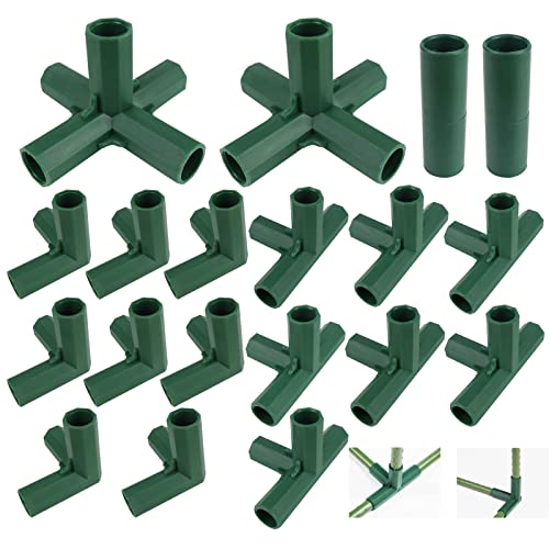 GZkushi Lot de 20 Raccords pour Serre, Connecteurs d'Angle pour Cadre de Jardin, Étagères, 3, 4, 5 Voies, 16 mm