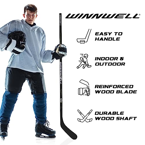 Winnwell Wood Hockey Stick - RXW1 - Left & Right Handed PS119 Pattern- Multilaminated Wooden Ice Hockey Sticks for Men & Women Players