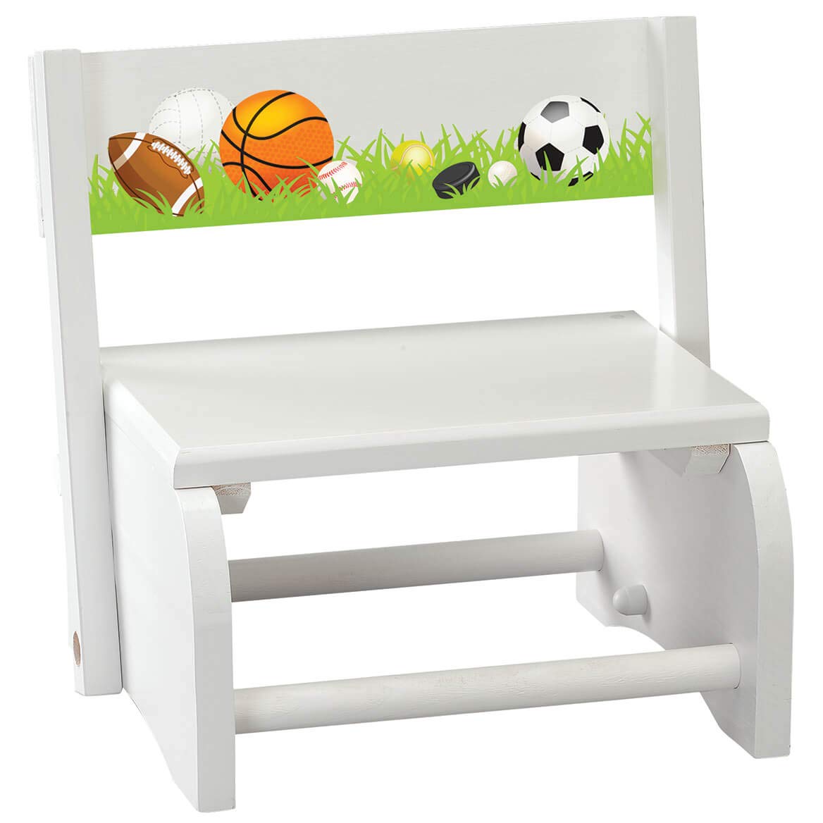 Children's White Sports Step Stool