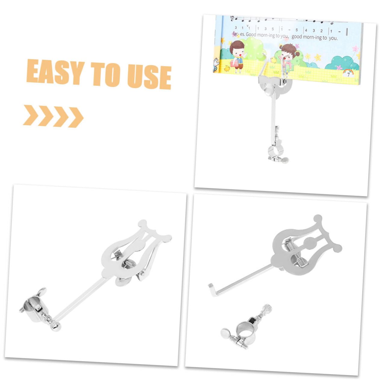 VICASKY 3stücke Piccolo Folder Mit Verstellbarem Knopf Tragbarer Notenständer Für Piccolo Komfortable Leseposition Silbernes Design Stabiler Für Proben Und Auftritte