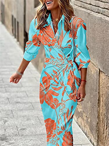 Spring Summer One Piece Printed Dress Skirt Holiday Party Dress for Women Robe Dresses2