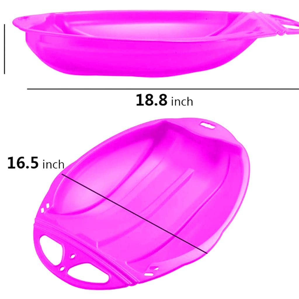 rockible Winter Sled Board for Kids, Portable Snow Toboggan for Outdoor Fun, Pink, 47x42x8.5cm