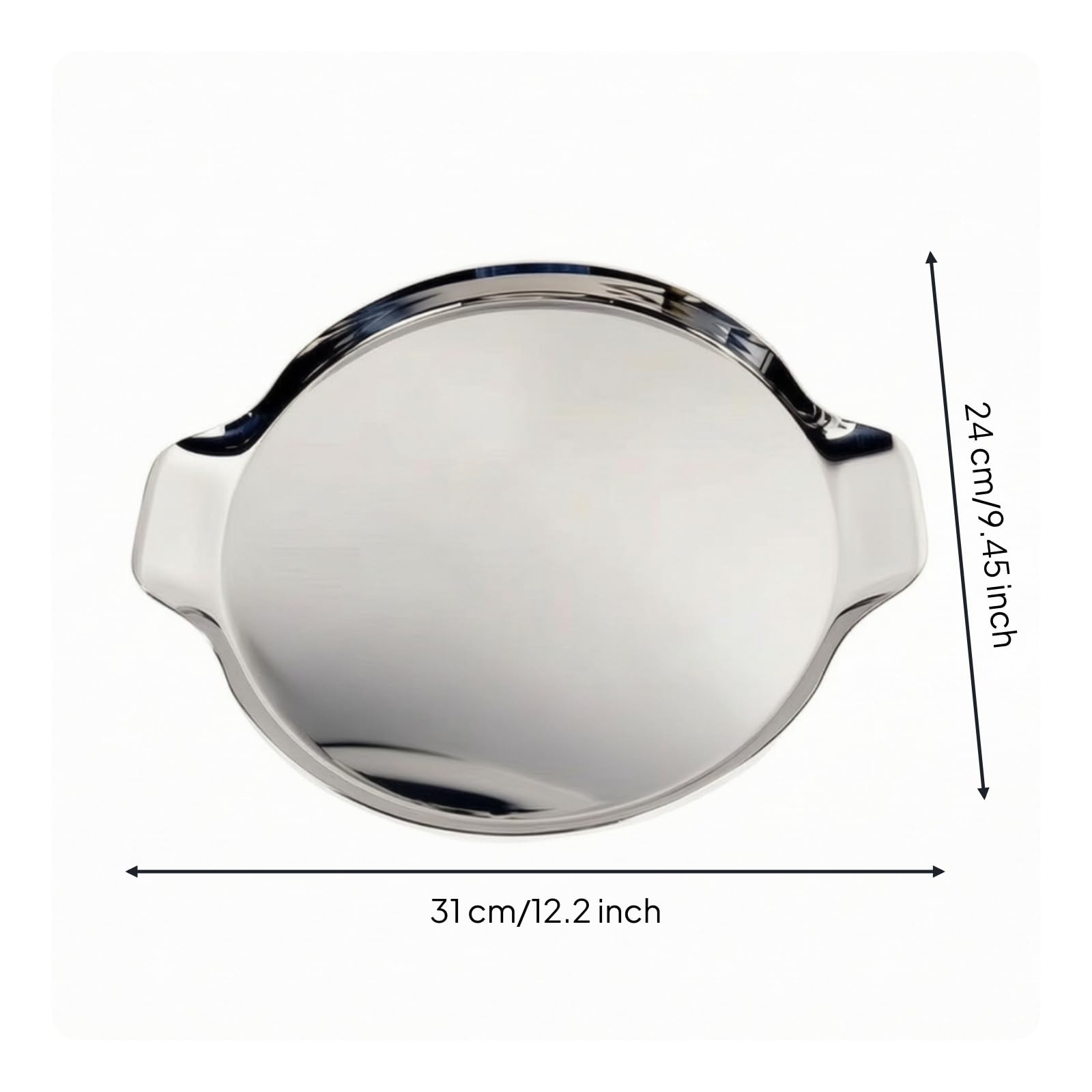 Banja Servir Acero Inoxidable Pulida Fuente Vajilla para Anfitrionas, Cafetería, 31 24 2 Cm