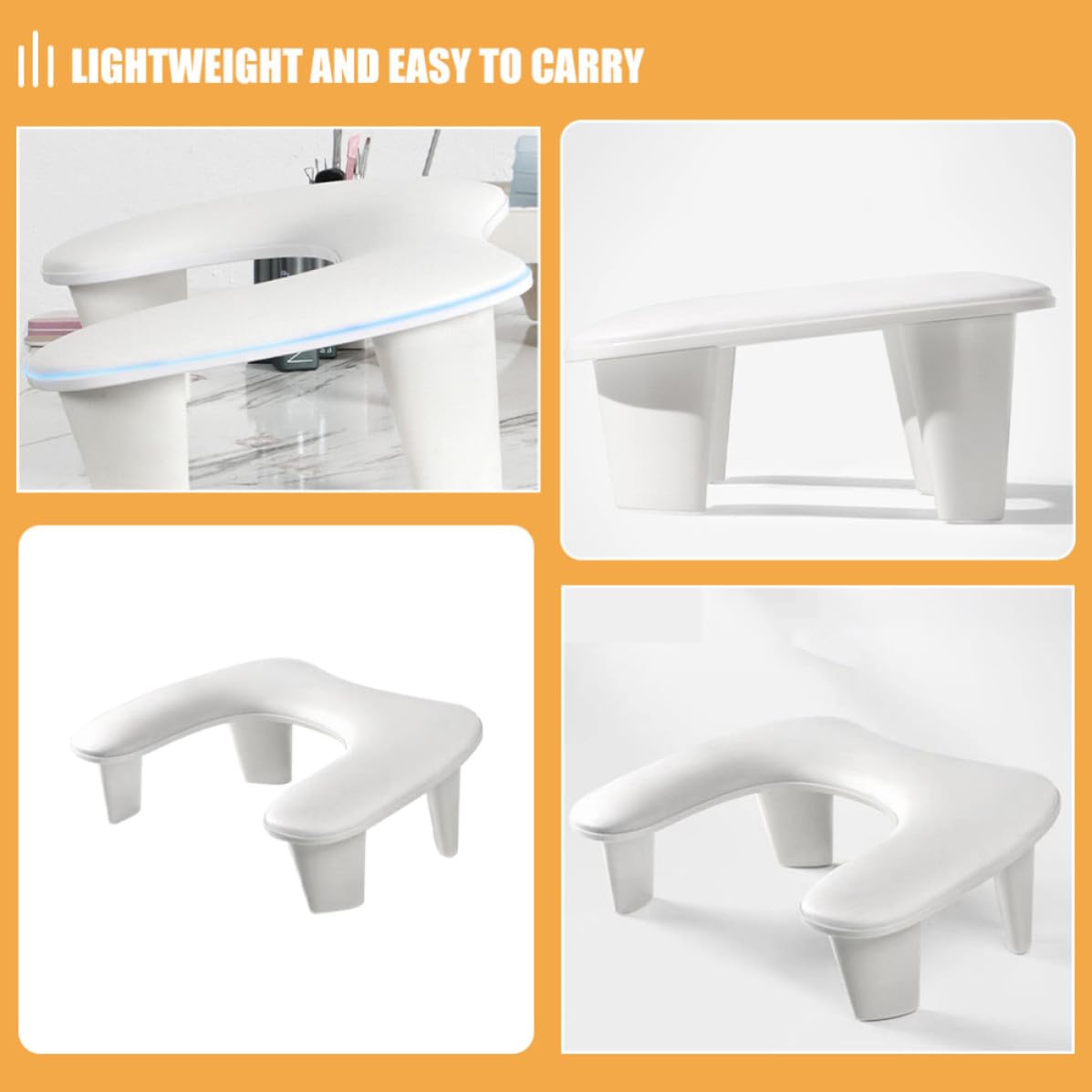 Poggiamano Unghie Ergonomico in Pu Inclinazione Facile da Pulire Cuscino a Forma di U come Supporto per Unghie da Scrivania per Workspace e Disegno