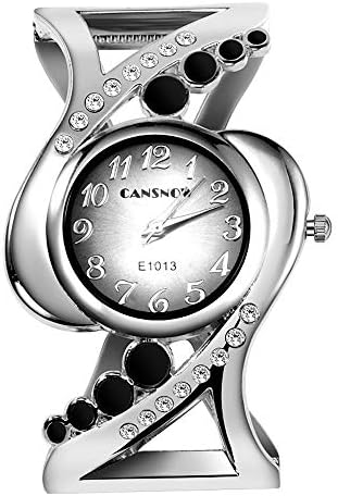 Weicam Women Luxury Crystal Cuff Bracelet Round Dial Analog Quartz Wrist Watch for Ladies