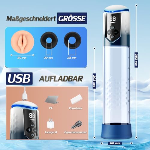 5-in-1 Penispumpe zur Penisvergrößerung für Männer, 100% wasserdicht & leise, mit Taschenmuschi für die Männer-Ihr vielseitiges Sex Toy & Masturbator mit 5 Saug- & 5 Trainingsmodi