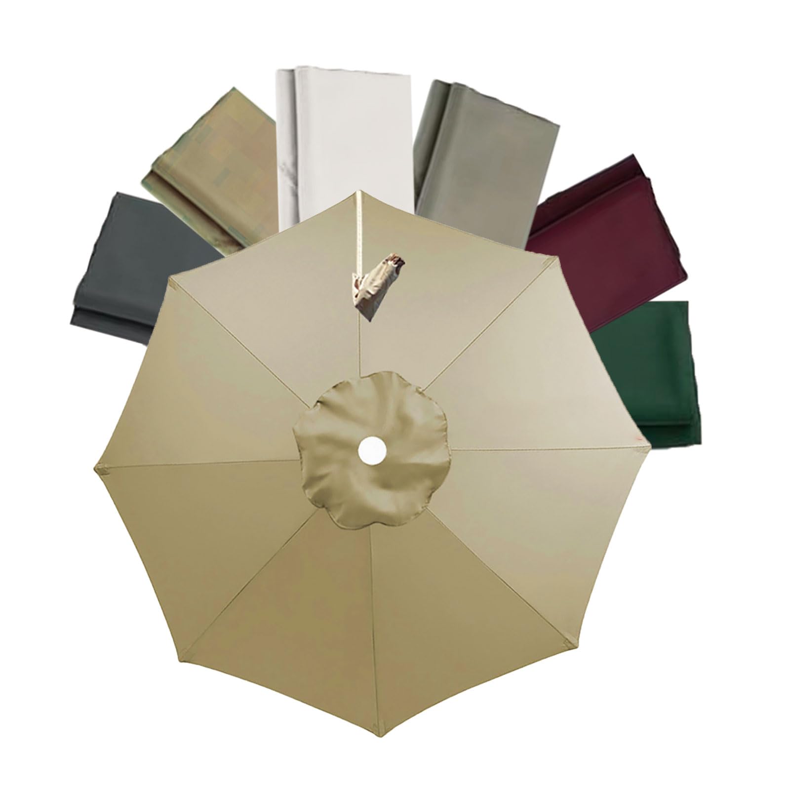Kdqrmvv Khaki 3.0M Offset Replacement Parasol Canopy Cantilever Canopy Replacement Cover Wooden Steel Aluminium Umbrella Frames