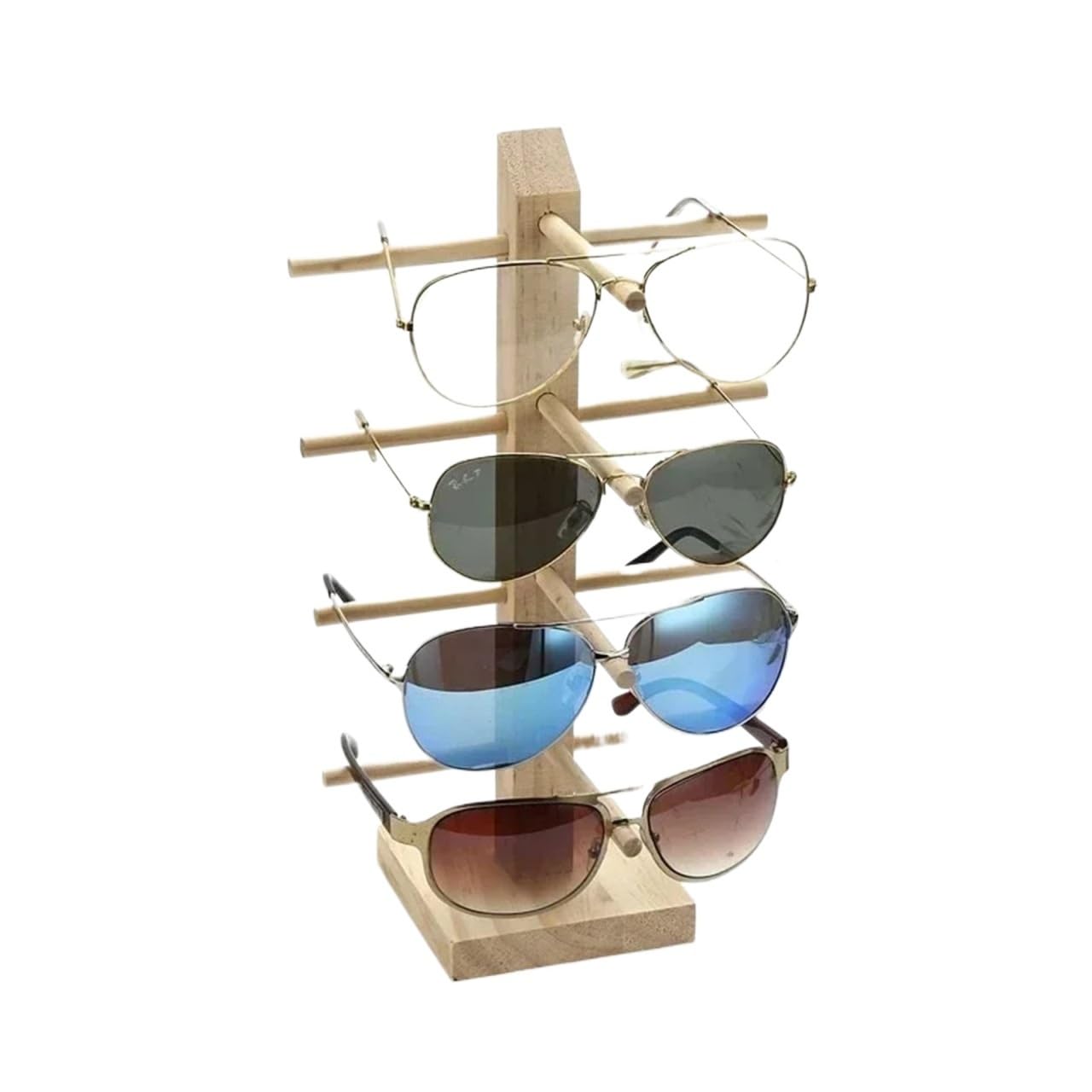 WWYYZAYC Multi Layers Wood Sunglass Display Racks Shelf Eyeglasses Show Stand Jewelry Holder For Pairs Glasses Showcase Women(Color2)