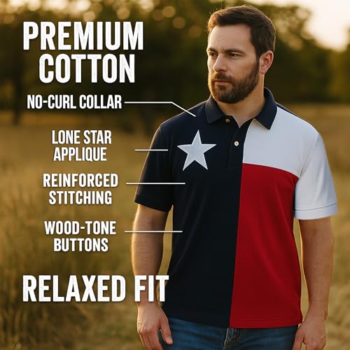 Men's Texas Flag Polo Shirt3