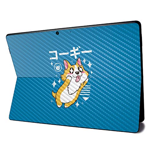 Image of MightySkins Carbon Fiber Skin for Microsoft Surface Pro X - Corgi Kawaii | Textured Carbon Fiber Finish | Easy to Apply, Remove, and Change Styles | Made in The USA
