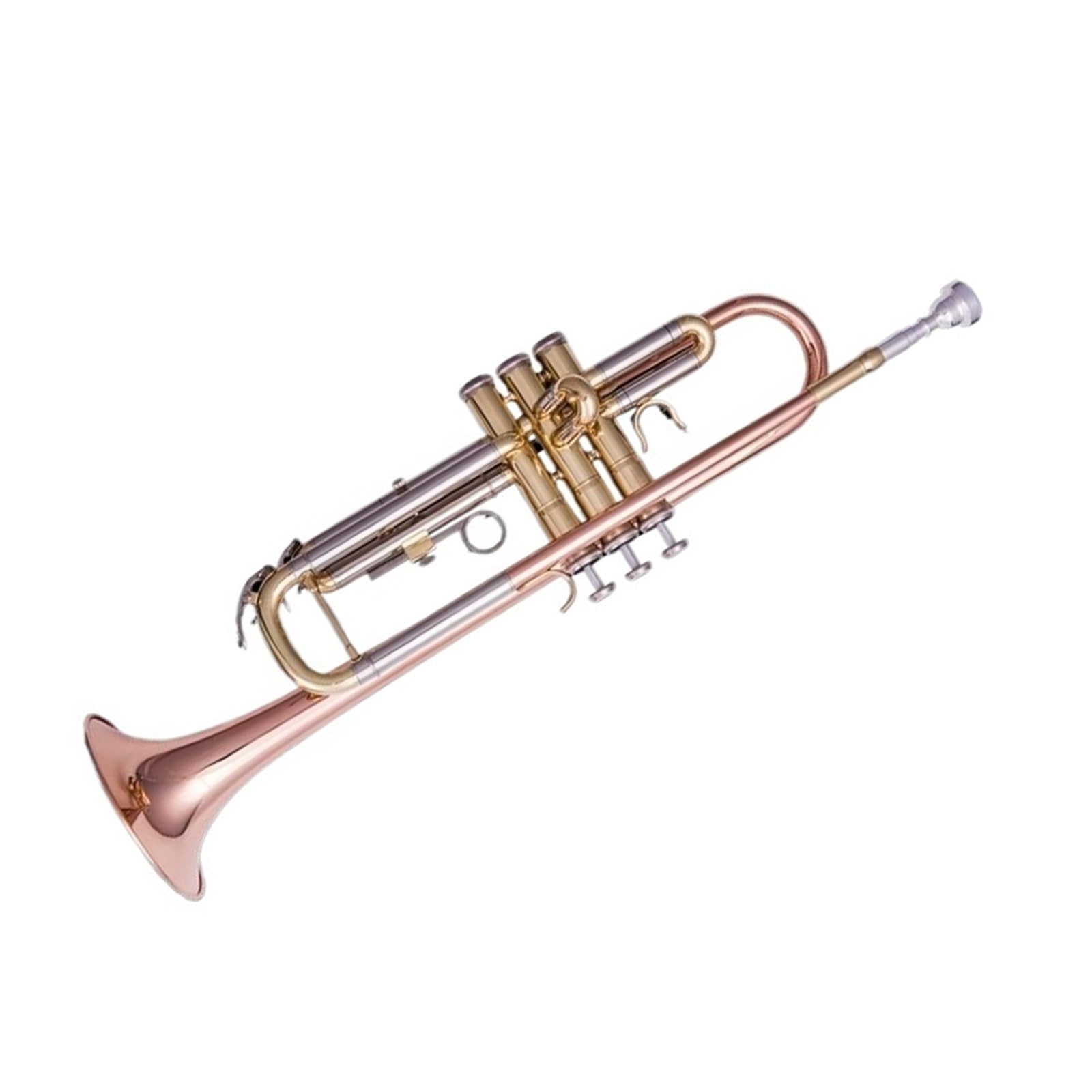 trąbka instrument Wysokiej klasy trzykolorowa trąbka, płaska, trzydźwiękowa trąbka, kompletne akcesoria dla początkujących