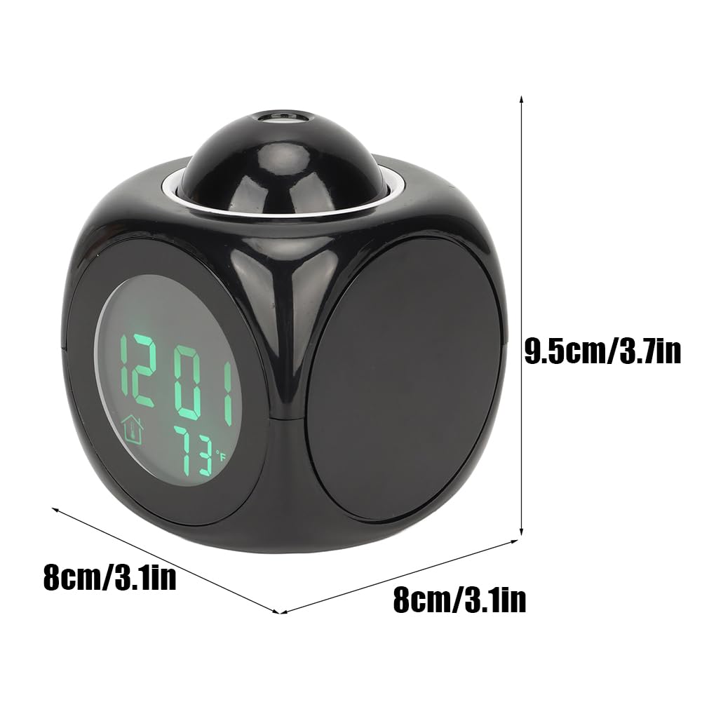Sveglia con Proiettore Soffitto,Display Temperatura Digitale LED Orologio da Tavolo Schermo Grande Allarme con Proiettore Caricatore USB Temporizzazione Vocale per Camera Letto Ufficio Casa