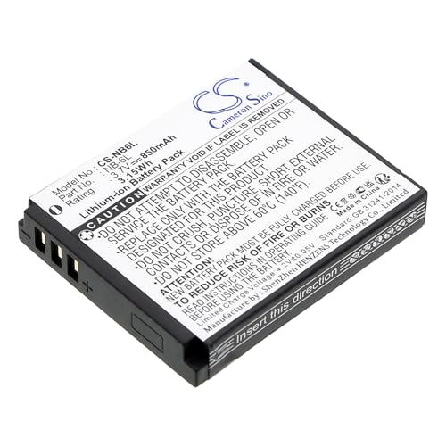Batería Compatible con fit to Canon NB-6L, IXY Digital 930 IS, PowerShot SD1200 IS, IXUS 105 IS