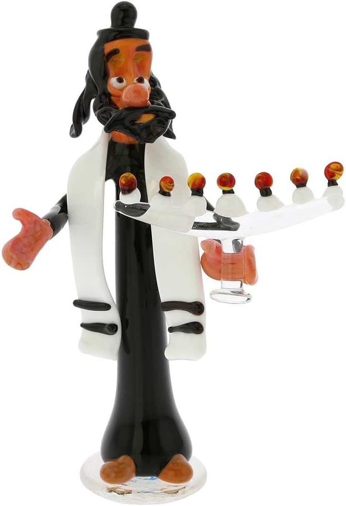 GlassOfVenice Murano Glass Rabbi with Menorah