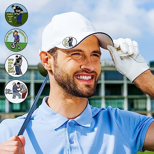 4 Pack Golf Ball Marker Hat Clips, Magnetic Balls Golf Marker with Magnetic Clips, Gadgets Golf Accessories for Man Dad Retirement Birthday Golf Gift - Image 3