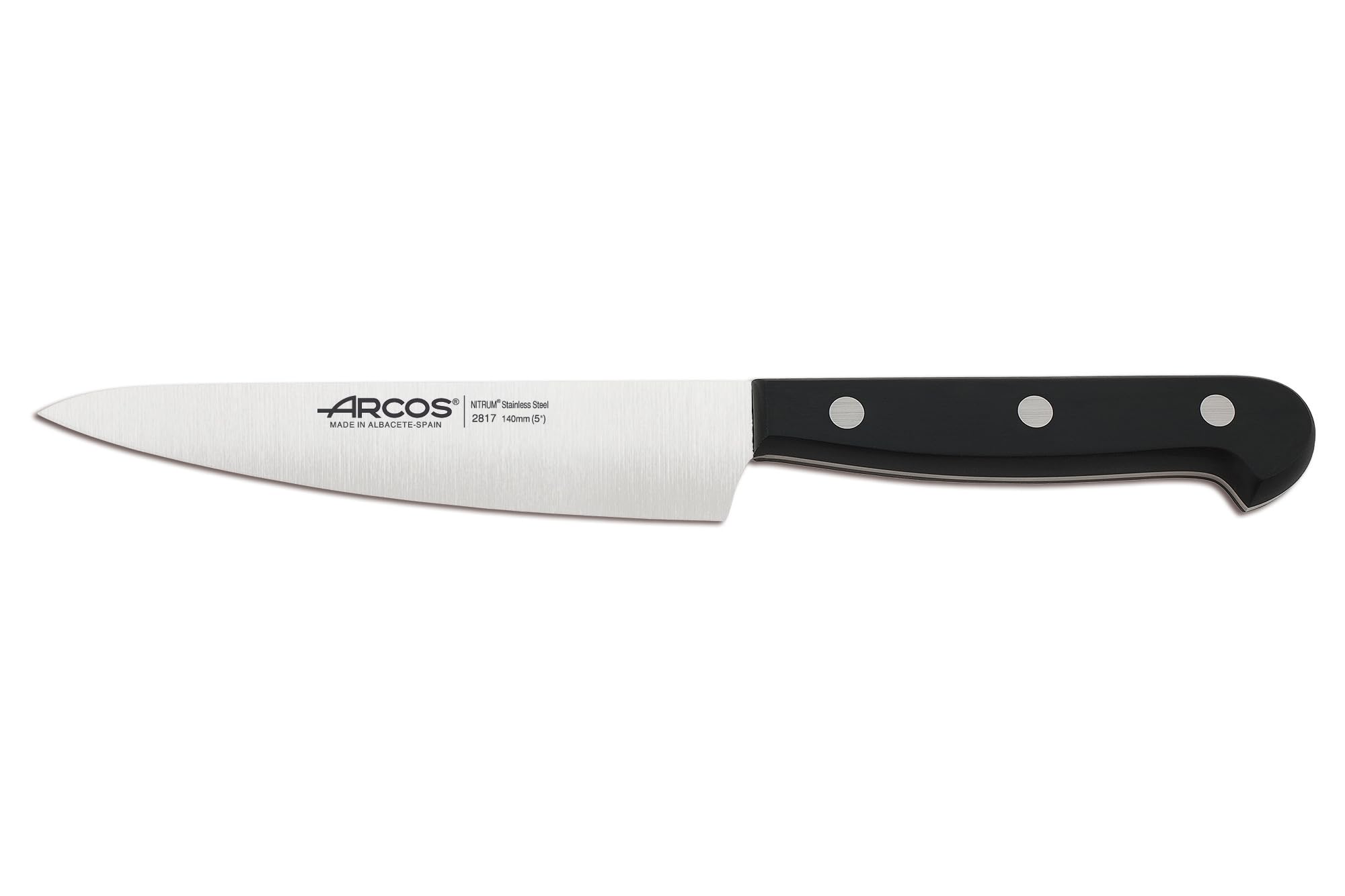 Arcos Cuchillo Chef Acero Inoxidable. Cuchillo cocina para cortar y pelar alimentos pequeños. Mango ergonómico polioximetileno y Hoja 120 mm. Serie Universal. Color negro. — view 42