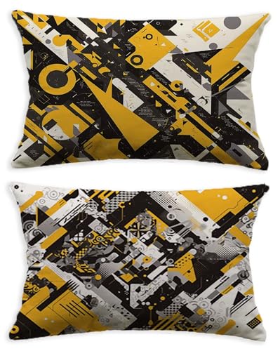 Housse de coussin jaune velours 40x70 rectangulaire taie d'oreiller lit