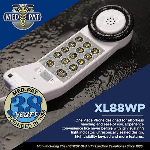 Teléfono Med-Pat XL88WP blanco con cable compacto miniatura 2