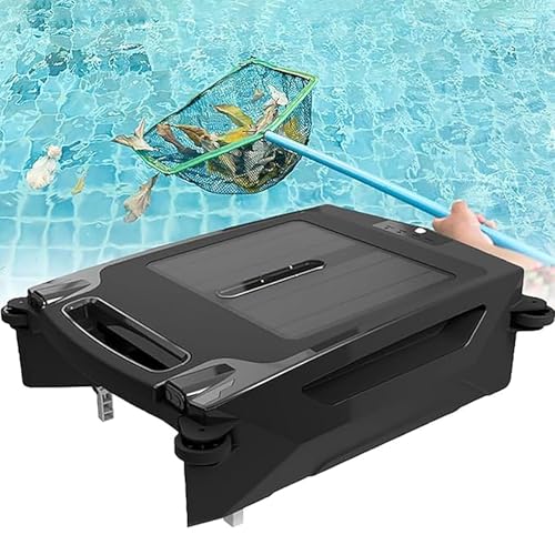 Limpiador de piscina inalámbrico alimentado por energía solar, automático con opciones de carga dual, 2 modos de velocidad, prevención inteligente de obstáculos para todas las piscinas
