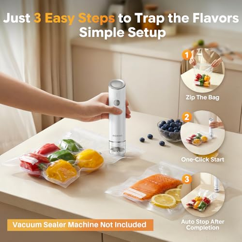 Image of Reusable Vacuum Sealer Bags for Food, 30 BPA-Free Large (12 x 13 in) Bags