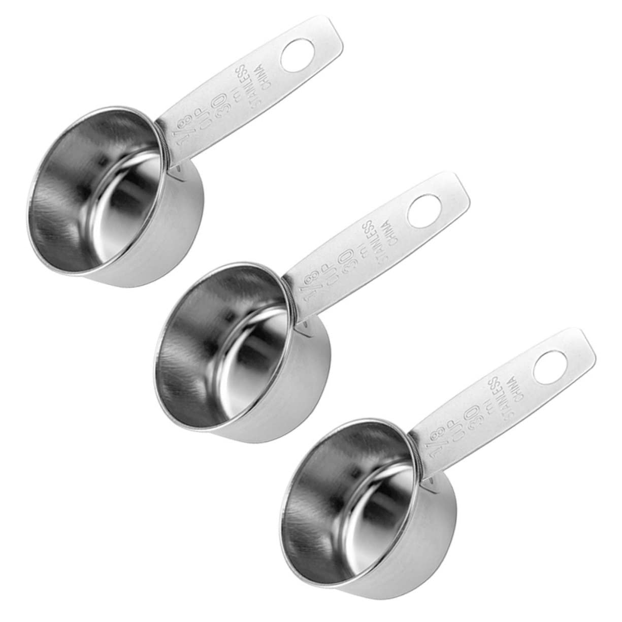 Cabilock 3pcs Stainless Steel Sauce Cups Measuring Spoon for Dipping Sauces Condiments and Seasoning for Bbqs Picnics and Family Gatherings Capacity Each