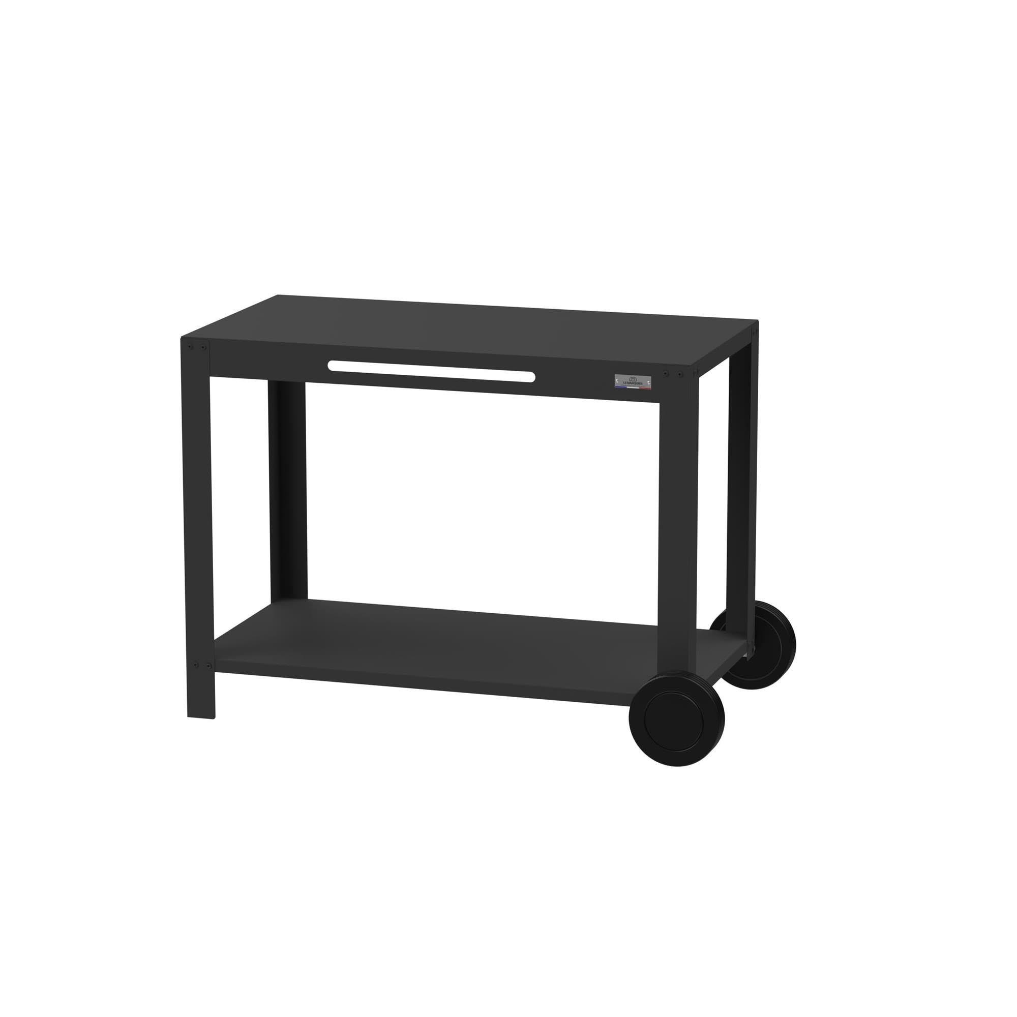 LE MARQUIER Table Desserte 110 XL Noire pour Plancha et Barbecue extérieure