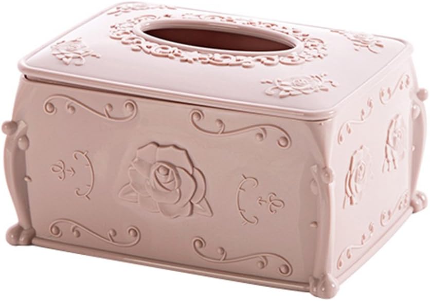 Rainie Love Creative Flower Pattern Design Rectangle Facial Tissue Box Cover Napkin holder for Home/Office/Living Room Desktop Table/Bathroom Vanity Countertops/Car(Pink/Purple/Green/Beige)