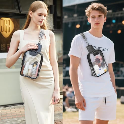 NEOREAL Clear Bag for Stadium Events Crossbody Purse Bag for Women Men, Travel Concerts Stadium Approved2