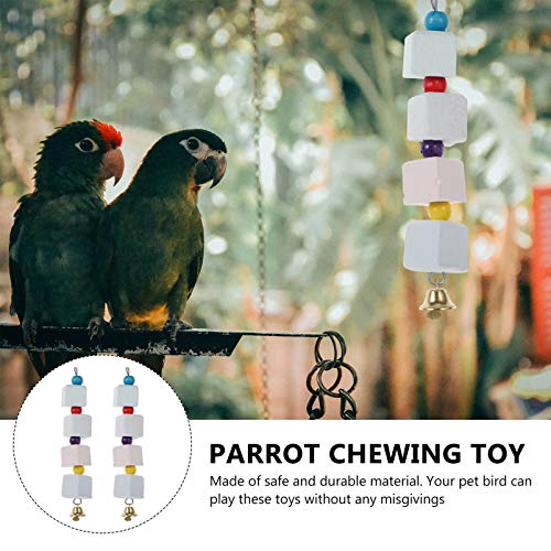 Balacoo 2Pcs Papagaio Brinquedo Gaiola de Pedra Mineral Bloco Periquitos Contas Ranger Os Dentes Mol