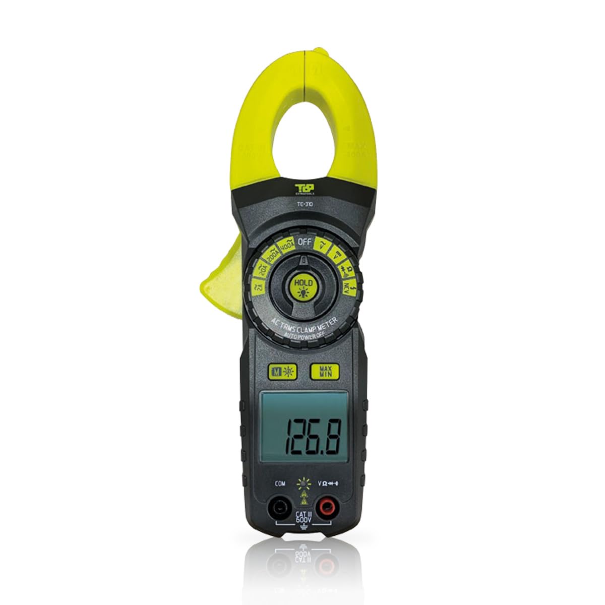 Etelec Pinza Amperometrica Digitale TRMS, Corrente AC 400 A, Tensione AC/DC 600 V, Rilevazione Senza Contatto, LCD Retroilluminato, TE0310