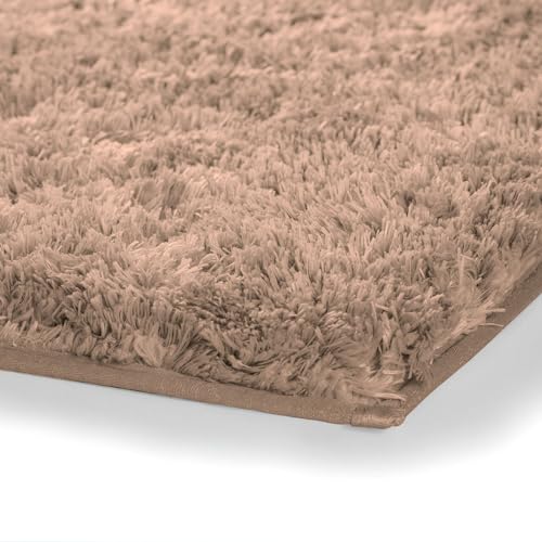 Image of LUXE HOME INTERNATIONAL Microfiber Rectangular Home Bath Mat Super Soft Non Slip Vegas Mats for Bathroom, Kitchen, Bedroom, and Door (60x90 Cm, Rust) Pack of 1