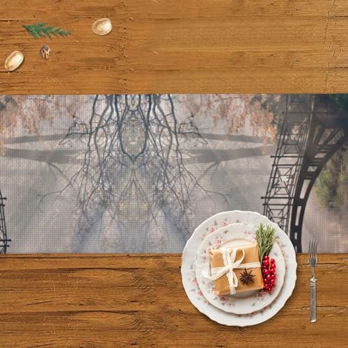 Chemin de table paysage lin parfait pour votre repas de Noël - 6