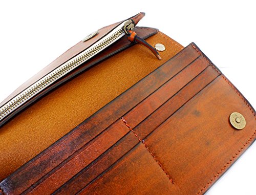 Mens Vintage Biker Rock Full-Grain Real Leather Card Money Wallet Purse W/Chain #TOP3