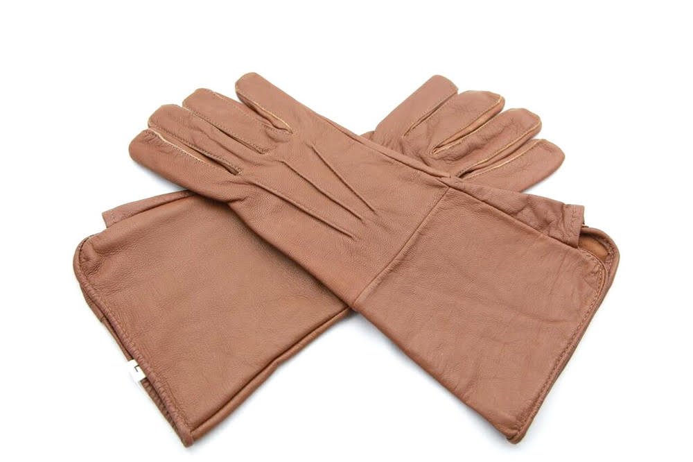 Saddle Brown Leather Medieval gauntlet cosplay gloves (Medium)