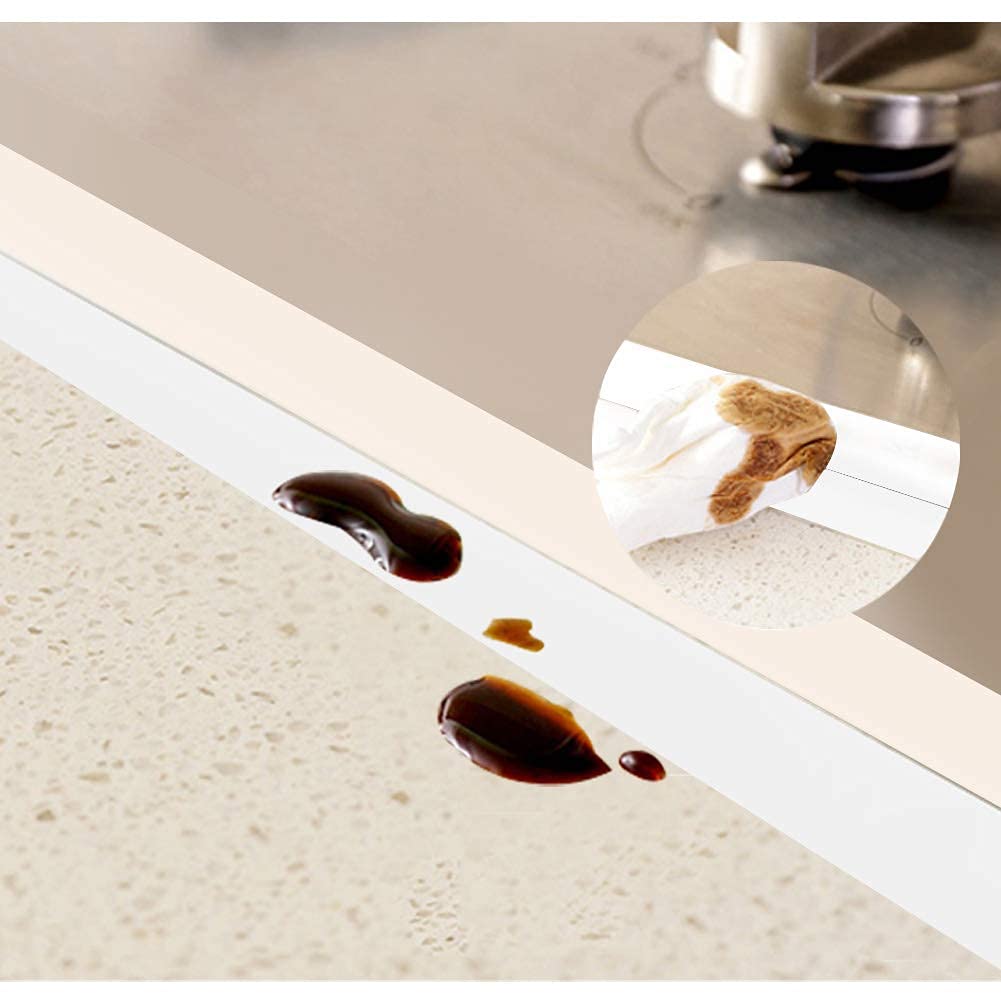 Tnfeeon Badafdichtingstape, zelfklevende afdichtingsstrip met een lengte van 3,2 m, waterdichte afdichtingstape voor badkamer, keuken en toilet [38 mm* 3,2 m wit