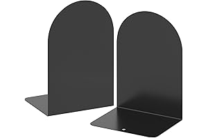 Sturdy Bookends 1 Pair, Metal Round Book Ends to Hold Books for Shelves