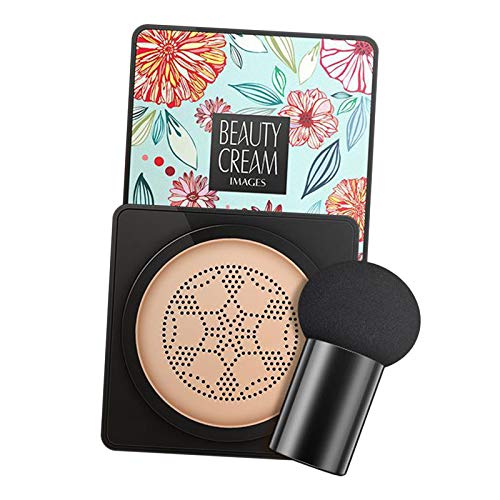 Perfeclan 20g de Larga duración Resistente a Las Arrugas Maquillaje Primer hidratante BB Crema imperfecciones Cubierta con Esponja de, Color Natural