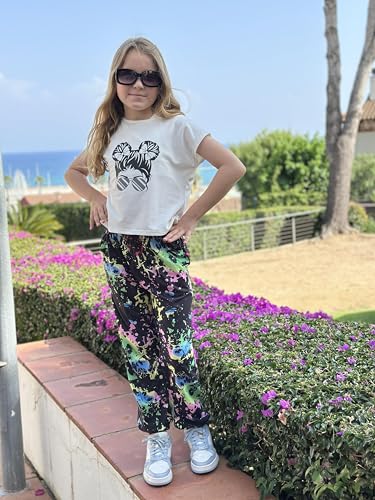 Image of Arshiner Girls Clothes 2 Piece Summer Outfits Drop Shoulder Top Pullover Sweatpants Jogger Set Sweatsuits Tracksuits 6-14Y