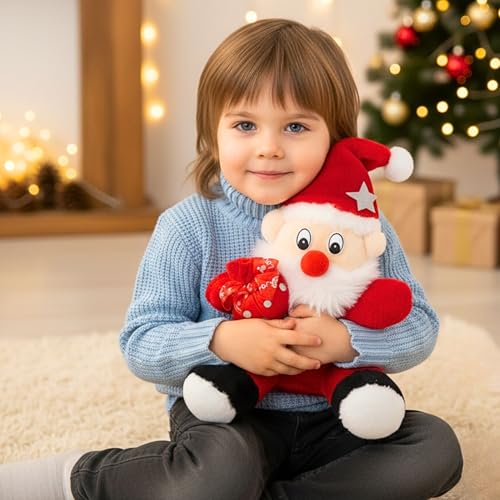 Image of Tickles Christmas Santa Claus with Gift Bag Stuffed Soft Plush Animal Toy for Kids Room (Color: Red Size: 40 cm)