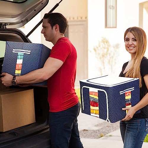 Image of Storage Box for clothes Cloth storage box wardrobe organizers (44 LTR Pack of 1, Skyblue Flower)