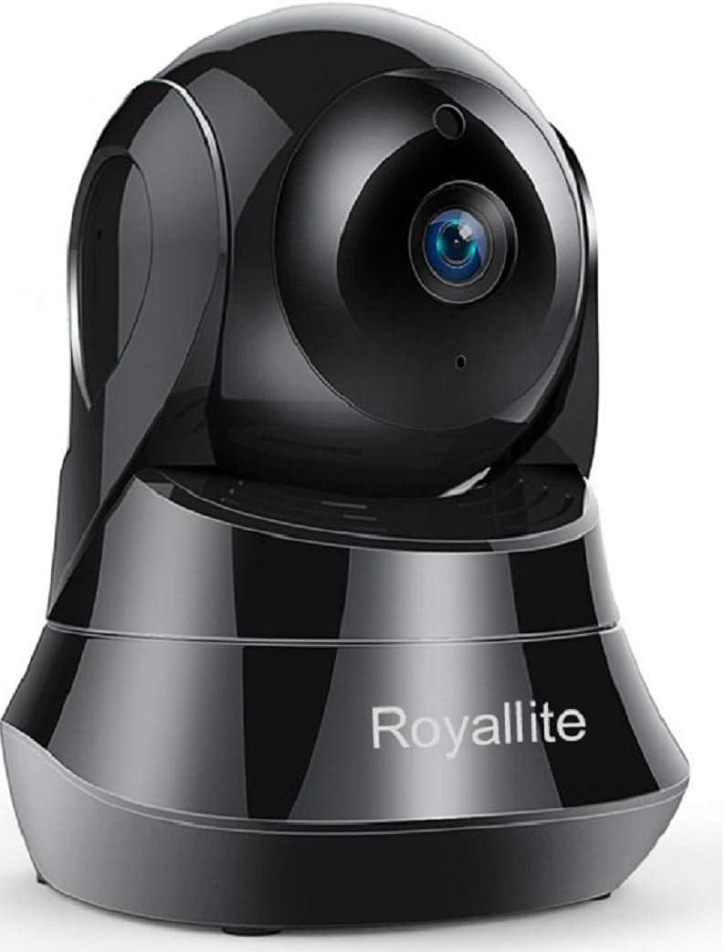 Royallite WiFi Wireless Camera 1080P with Remote Viewing Indoor Pan/Tilt Security IP Camera Baby Monitor Plug & Play, 2-Way Talking. (Black)
